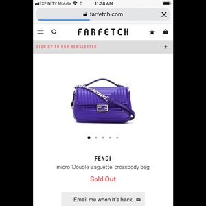 BNWTFendi Micro Double Baguette Crossbody Mini Bag